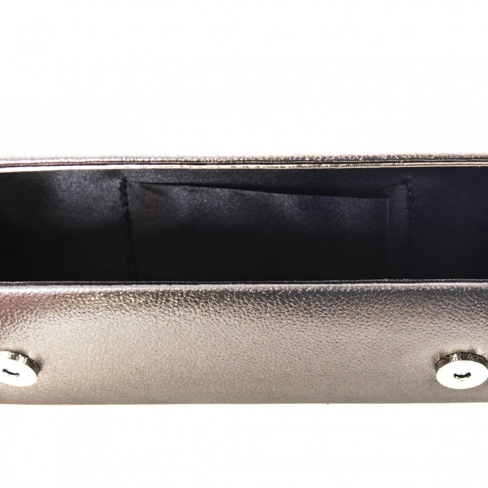 Вечерна/бална дамска чанта с дълга дръжка еко кожа бял блясък